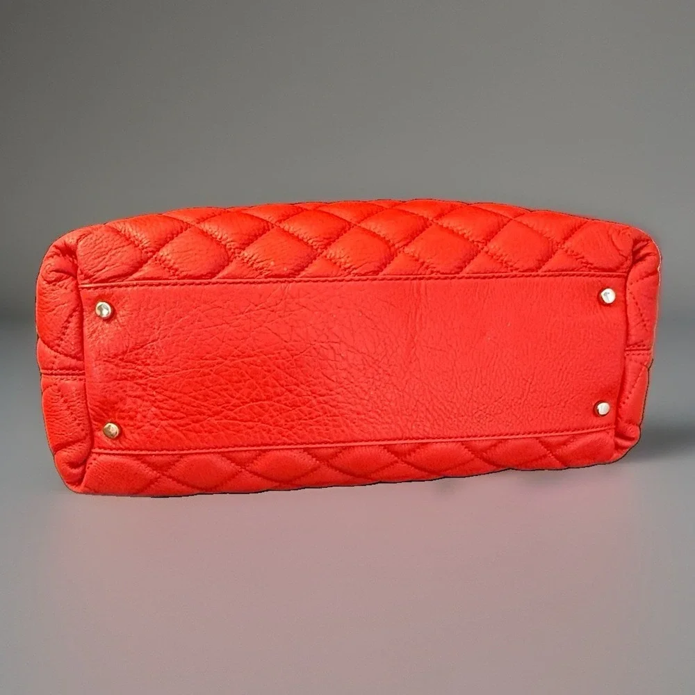 Kate Spade Gold Coast Georgina Quilted Leather Bag Maraschino Cherry Red EXC